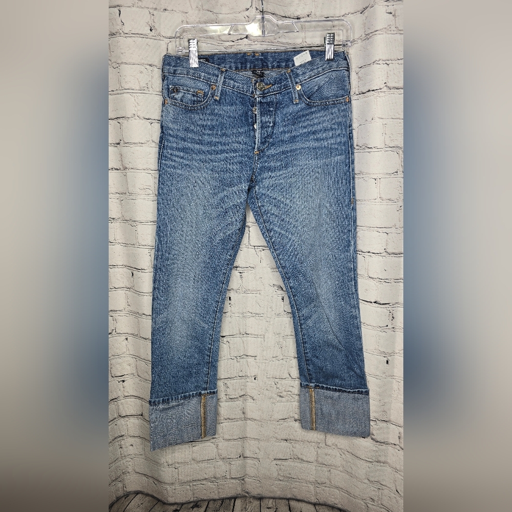 True Religion Women's Low Rise Relaxed‎ Skinny Cropped Jeans Size 25